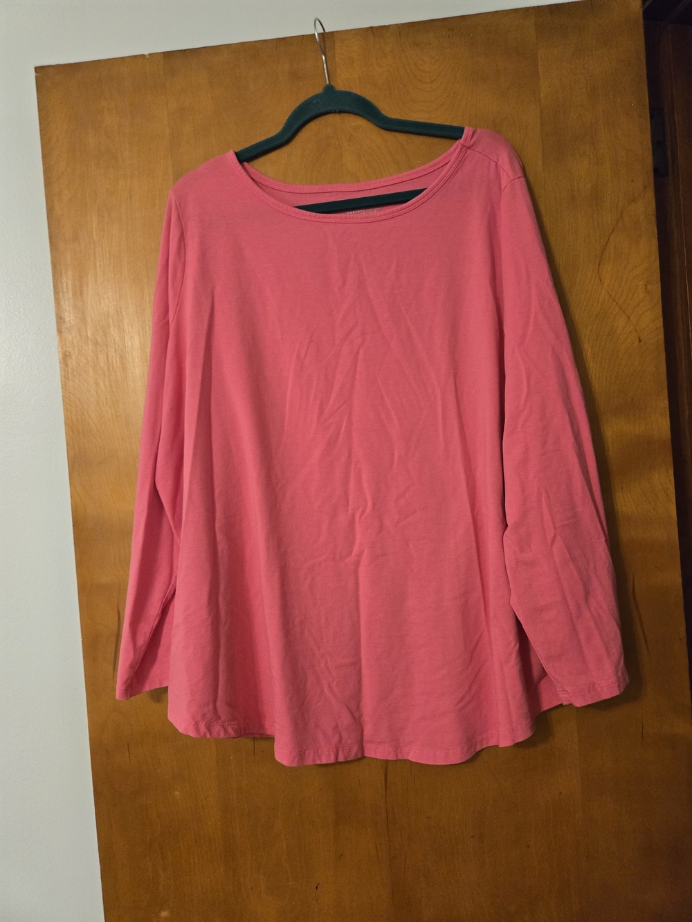 Susan Graver Weekend Essentials Cotton Modal Bateau Neck Top Pink Size 3X